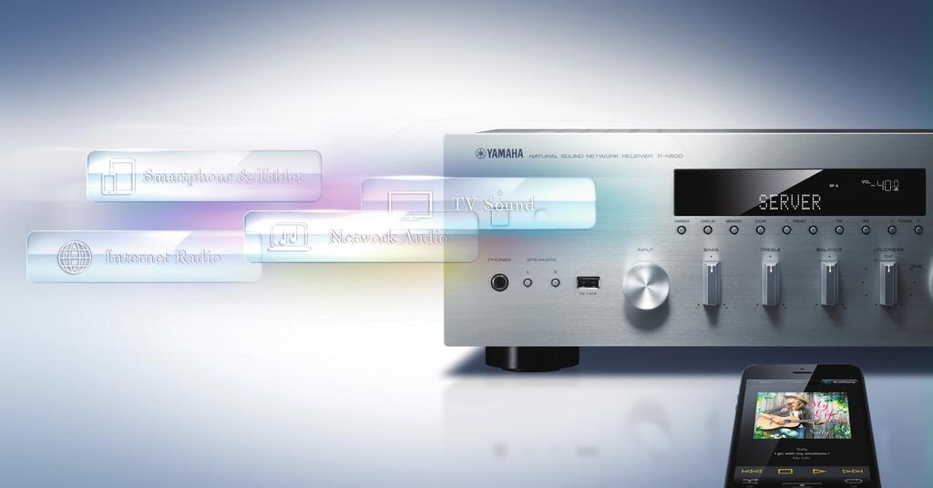 Network Receiver R-N500 Superior HiFi Sound, Comprehensive Network Features Streaming music, convenient smartphone control, AirPlay compatibility the Yamaha R-N500 Network Receiver puts all these