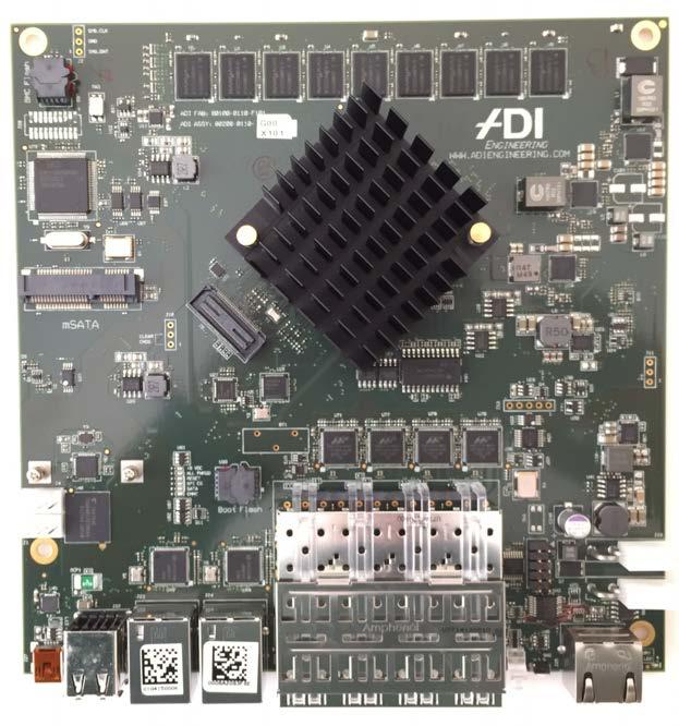 1.1.2 Derivative SBCs ADI Engineering has developed several derivative SBC motherboards from the Atom C2000 SBC, including an optical SBC featuring 2x GbE ports and 4x GbE SFP ports (Figure 2).