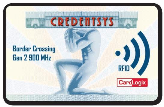 Credentsys Gen 2 Border Crossing Card The Credentsys Border Crossing Card is a Gen 2 RFID contactless solution for quick identification at frequently travelled borders.