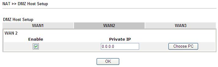 DMZ Host for WAN2 and WAN3 is slightly different with WAN1.