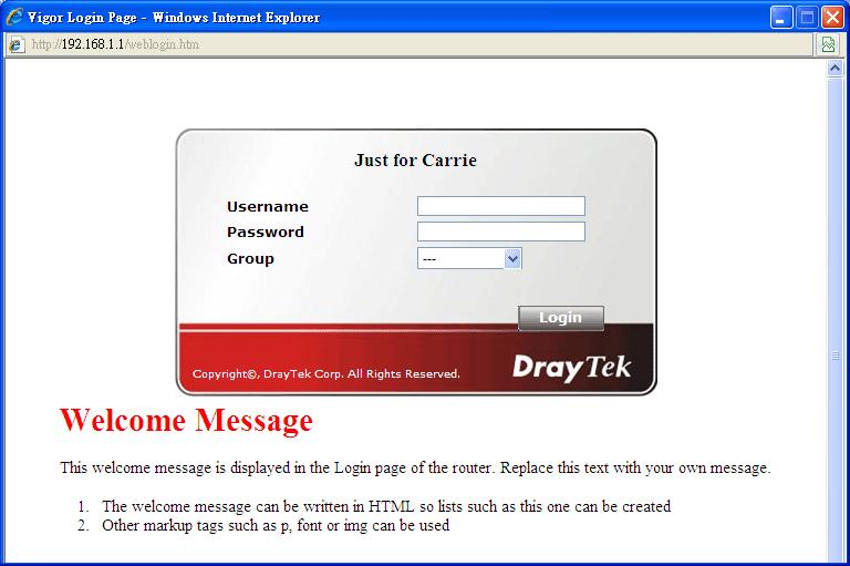 Below shows an example of login customization with the
