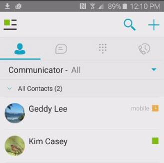 Chat & Presence Chat Chat is available to all CDK Communictor users and is indicated by a status flag next to the contact name.
