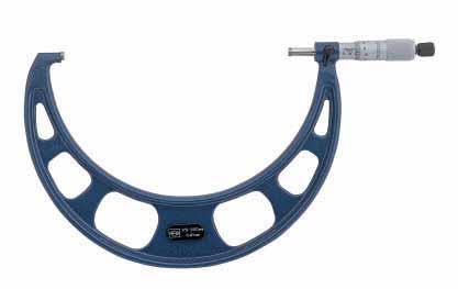 Moore & Wright Traditional External Micrometers, 971 Series: 150-450mm / 6-18" Complies with: BS870, DIN 863/1, ISO361, where applicable Capacities from 150-450mm / 6-18" Lightweight frame with ribs