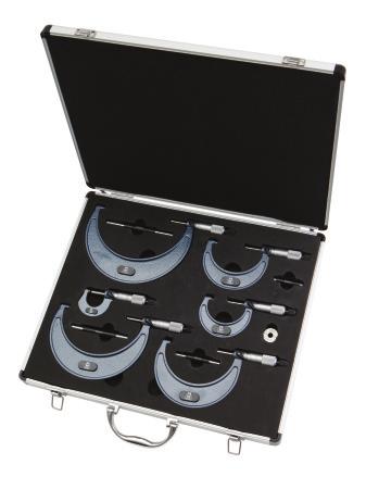 Moore & Wright Traditional Micrometers, Boxed Sets Complies with BS870, DIN 863 / 1, ISO361, where applicable Each set is supplied in a fitted case. Resolutions of 0.01mm or 0.002mm metric, or 0.