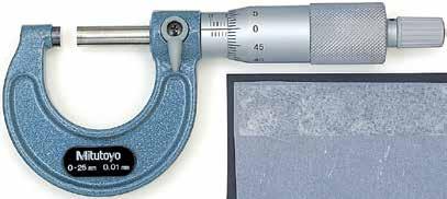 Outside Micrometers SERIES 13 Hammertone, baked-enamel-finished frame. Ratchet Stop for exact repetitive readings. With a standard bar except for -25mm model. 13-137 Graduation:.1mm,.1mm Flatness:.