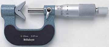 V-Anvil Micrometers SERIES 314, 114 3 Flutes and 5 Flutes Accuracy: Refer to the list of specifications. Resolution*:.5" /.1mm or.1mm Graduation**:.1" or.1",.