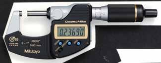 QuantuMike SERIES 293 Coolant Proof Micrometer Faster measurement with 2mm per revolution instead of the standard.5mm. A patented ratchet thimble mechanism helps ensure repeatability.