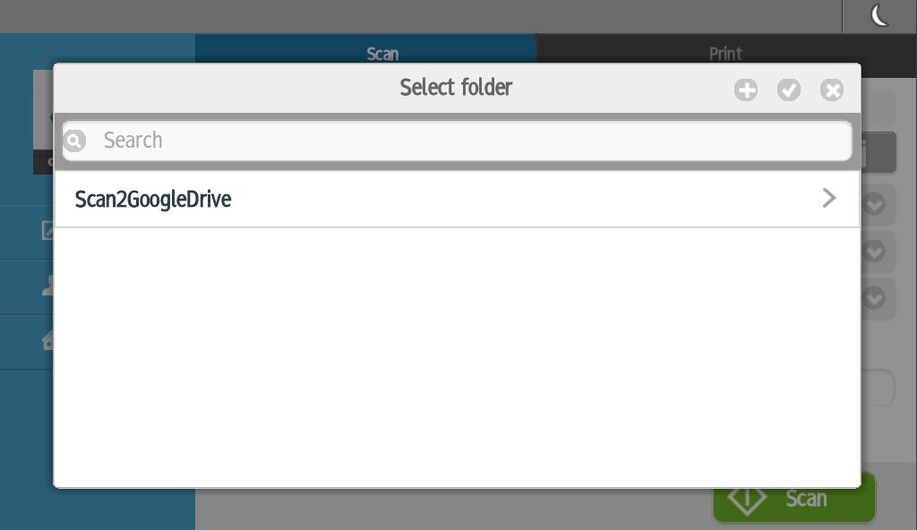 Folder Selection Pressing ICON displays folder selection dialog box. Pressing this displays a new folder creation dialog box.