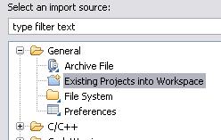 Note: Available windows will change depending on the view that is selected 4 Import the Projects into the Workspace 1.