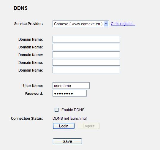 5.15 Dynamic DNS Choose menu Dynamic DNS, and you can configure the Dynamic DNS function.