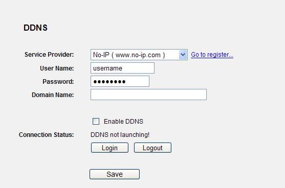 Step 3. Type the Domain Name you received from dynamic DNS service provider here. Step 4. Click the Login button to log in to the DDNS service.