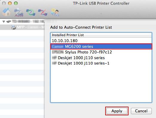 Chapter 8 USB Settings Mac 5 ) You will see the printer marked as