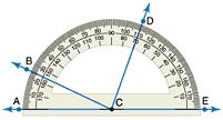 Lesson 9-3 Example 1 Measure Angles a Use a protractor to measure MNO Step 1 Place the center point of the protractor s base on vertex N Align the straight side with side NO so that the marker for 0