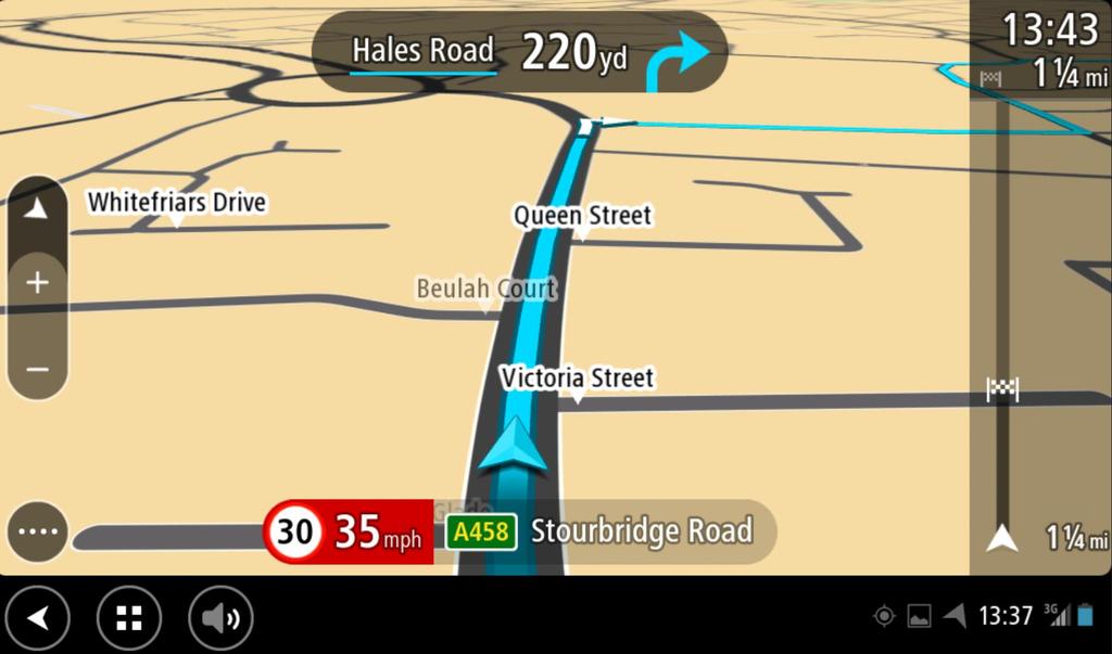 USER GUIDE: SPEED ALERTS Navigation Speed Alerts Within the navigation screen, drivers are made aware of the speed limit on that particular road on the bottom of the screen.