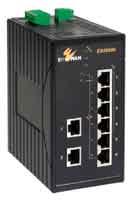 EX45000 Series 8-port 10/100Base Fast Ethernet Hardened Unmanaged PoE Ethernet Switches Overview The EX45000 Hardened PoE Ethernet Switch series is a PoE switch, designed to operate in the harsh