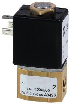 > Port size: /4 (ISO G or NPT), G/ > Working from 0 bar up > Short switching times > Suited for fine vacuum down to,33 x 0 - mbar > For a.c. solenoid systems with integrated rectifier (40.