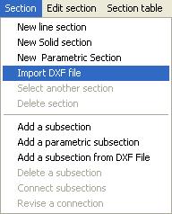 CROSEC: define the lines select a standard section from the library import a DXF format file We will