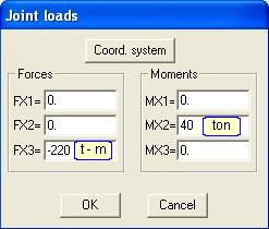 5 Loads Define joint loads at the top of the column: in the side menu and enter a title.