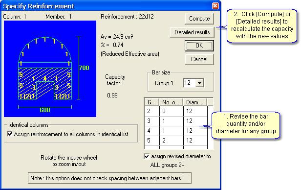 The program displays the following screen: Note: The "solid section"option can also be used