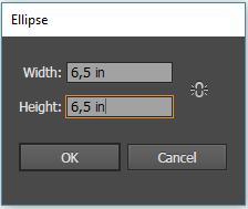 Click roughly in the center of the artboard to open the Ellipse dialog box.