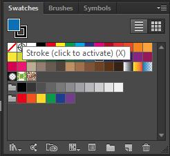 Applying color Click the Stroke color in the Control panel (circled in the figure).