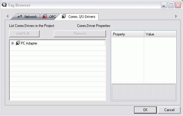 4. Select the Tab relating to the communication driver from the Browser window. 5. Double-click on the PC Adapter previously inserted to open a window to assign the physical address. 6.