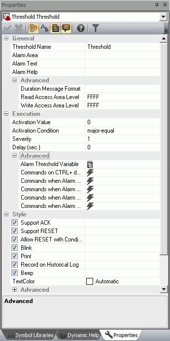 5. We will configure the alarm s activation on the value desired in the threshold properties Window. 6.