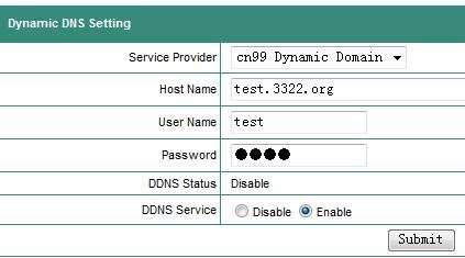 You have to register the user name and password offline to the specific DDNS server.