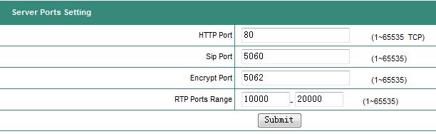 1 SIP Port The SIP default port number is 5060 for VoIP Applications. The value for SIP port can be from 1 to 65535.