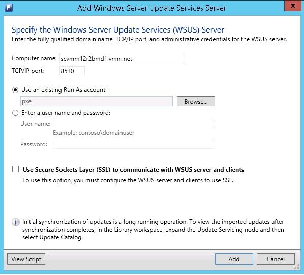 Figure 4: Add Windows Server Update Services Server 2.