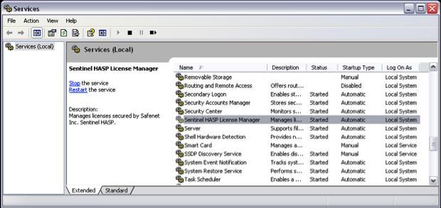Windows system services A good indication that the License Manager