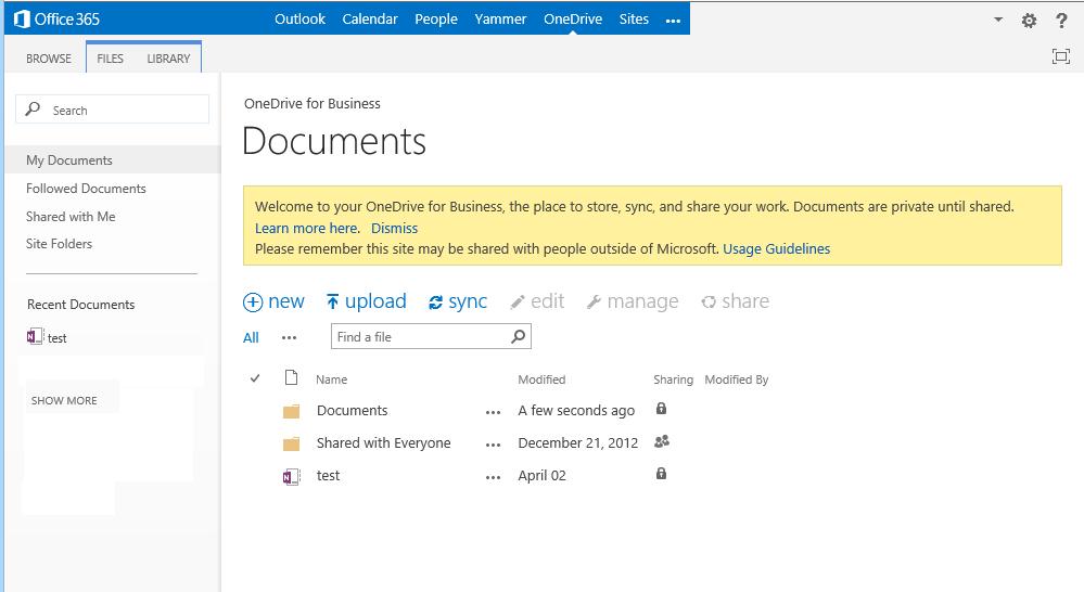 Office of Information Resources Management Save and share files in the cloud by using OneDrive for Business Microsoft OneDrive for Business is your professional document library the business version