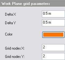 2 Interface 113 Delta X, Y: Set the work plane grid in X-Y distance. Color Color of your work plane. Grid nodes X, Y Define the number of rectangles of work plane in X-Y directions.