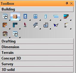 2 Interface 37 2.4. Toolbox Toolbox contains the commands using to create elements. They are arranged in groups.