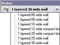 2 Interface 73 If you draw a wall, for example, the list includes the predefined wall sets stored in the current template file.