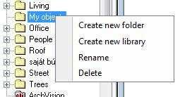 84 2.11 Window handling Delete Send To You can delete a folder or user object library only in that case if it is empty: click with right mouse button on the element then select the Delete command