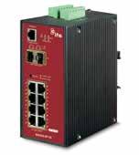 The IFS is an Industrial Gigabit Fiber Managed Switch equipped with eight 100/1000Mbps (fiber) ports and two 10/100/1000Mbps RJ45 ports.