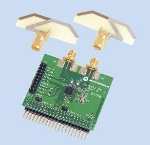 MC13192 RF Daughter Card Kit Ideal for thorough RF evaluation or external customer antenna development Plug-in directly to M68EVB908GB60 Development board or other Freescale MCU development systems