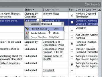 Click the spreadsheet name and the Shortcut List appears. The Shortcut List displays all spreadsheet options including each specific object type, e.g. Persons, Documents.