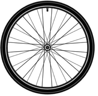 19. James has a bicycle. Each wheel has diameter 45cm. James cycles his bicycle in a straight line in the playground. The front wheel makes 15 complete revolutions.