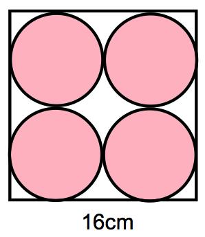 23. A logo is designed that has four pink circles within a white square.