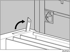 B While supporting the duplex reversal unit, remove the stopper the printer's mounting bracket.