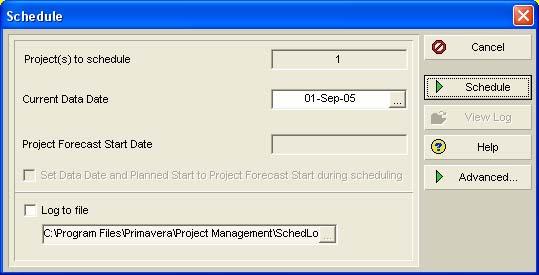 Scheduling a Project in Project Management (P3eC) When users schedule a project, Project Management (P3eC) calculates the activity dates according to durations and logic.