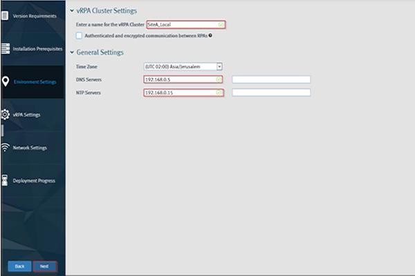 Configure vrpa cluster 10. Select vrpas: Select both vrpas by clicking at the left side of the vrpa names.
