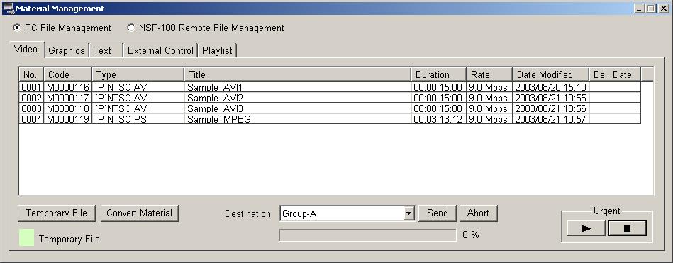 10. Manage content In this chapter, the procedure to manage content in the Material Management window is described.