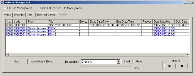 11.5 Playlist Module and Simple Edit When you need to create a long program with complicated display setup, "Playlist Module" and "Simple Edit" function helps you.