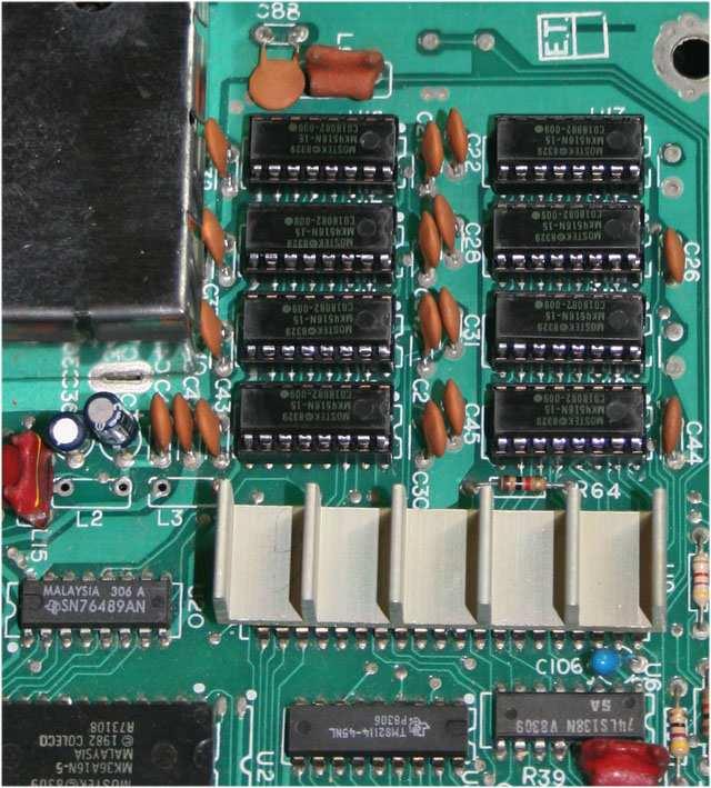 If all looks well, solder in the sockets, plug in the DRAM, and give it a smoke test! If nothing smokes, then turn it off, and try a cartridge, you should have the Colecovision splash screen.