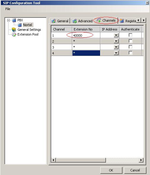 Figure 30 shows the pilot DN of the Office-LinX being configured in the Channels tab of