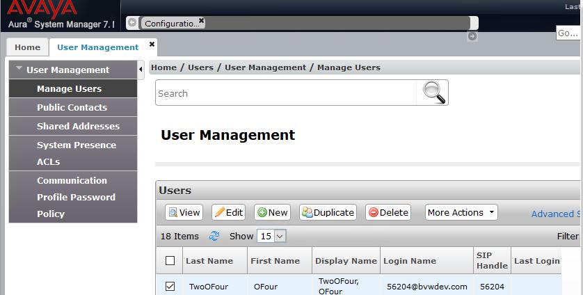 6.2 Add Presence Users This section only shows the adding of Presence to an already configured SIP User.