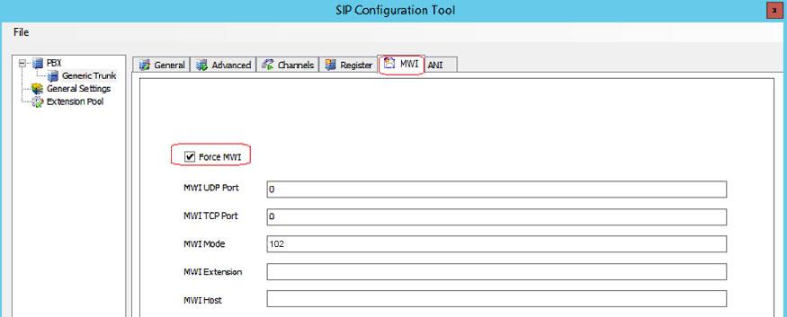 Figure 32 shows the pilot DN of the Officelinx voice server configured in the Channels tab of the